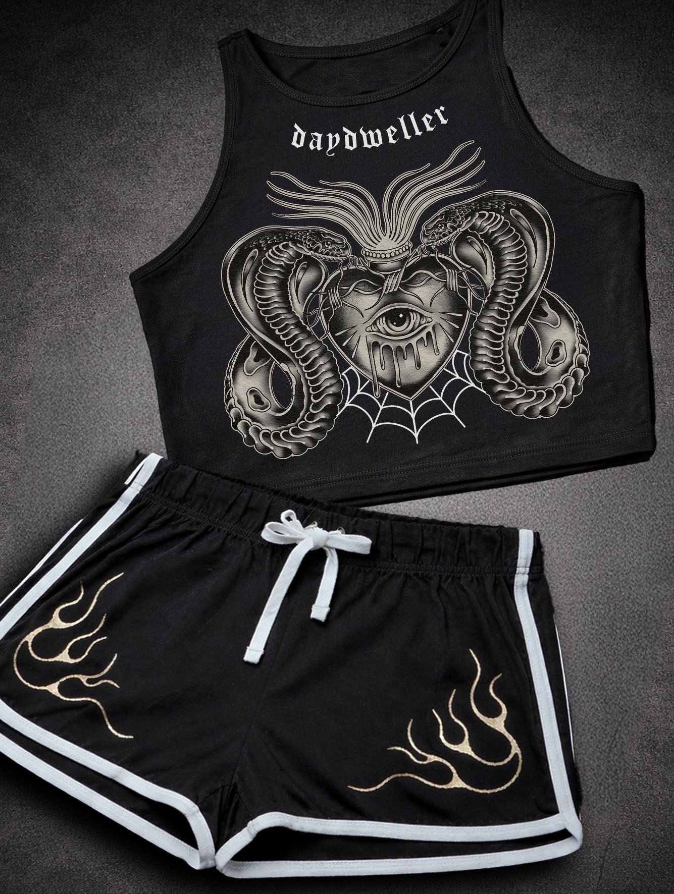 'Sacred Heart' Crop & Booty Short Set