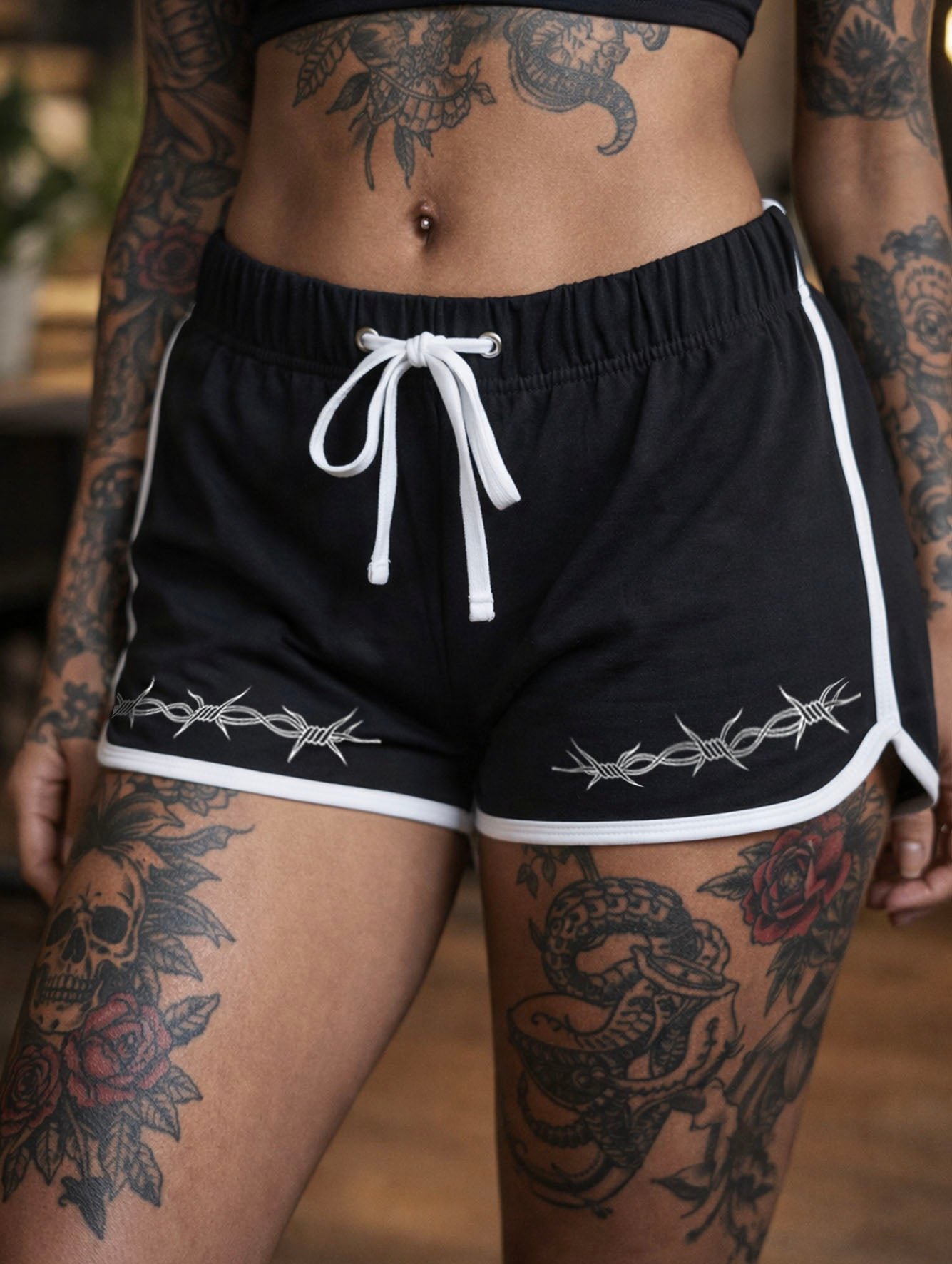 'DDW Barb' Crop Top & Booty Short Set