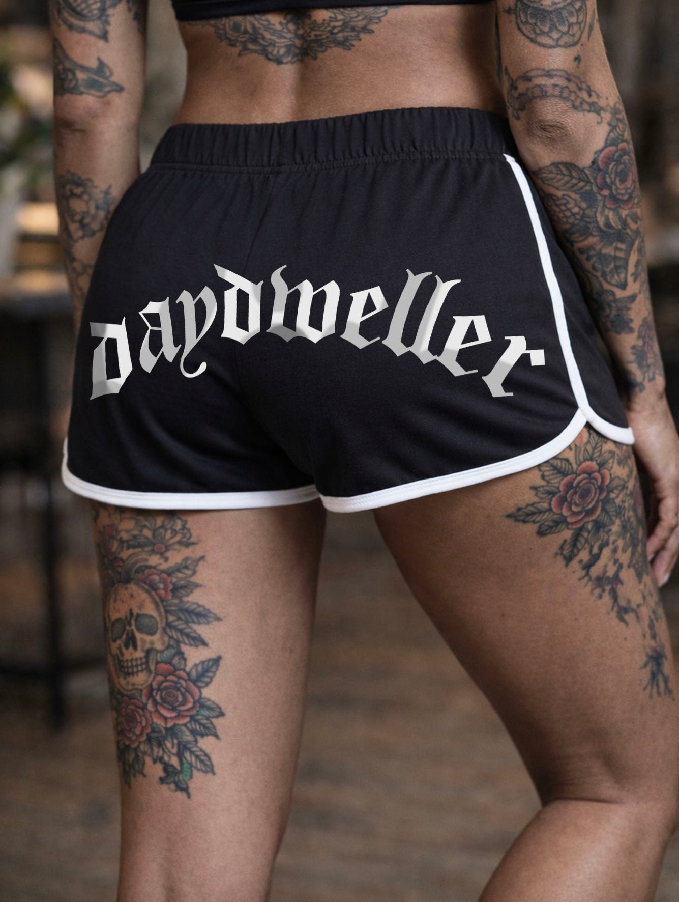 'Spider' Crop Top & Booty Short Set