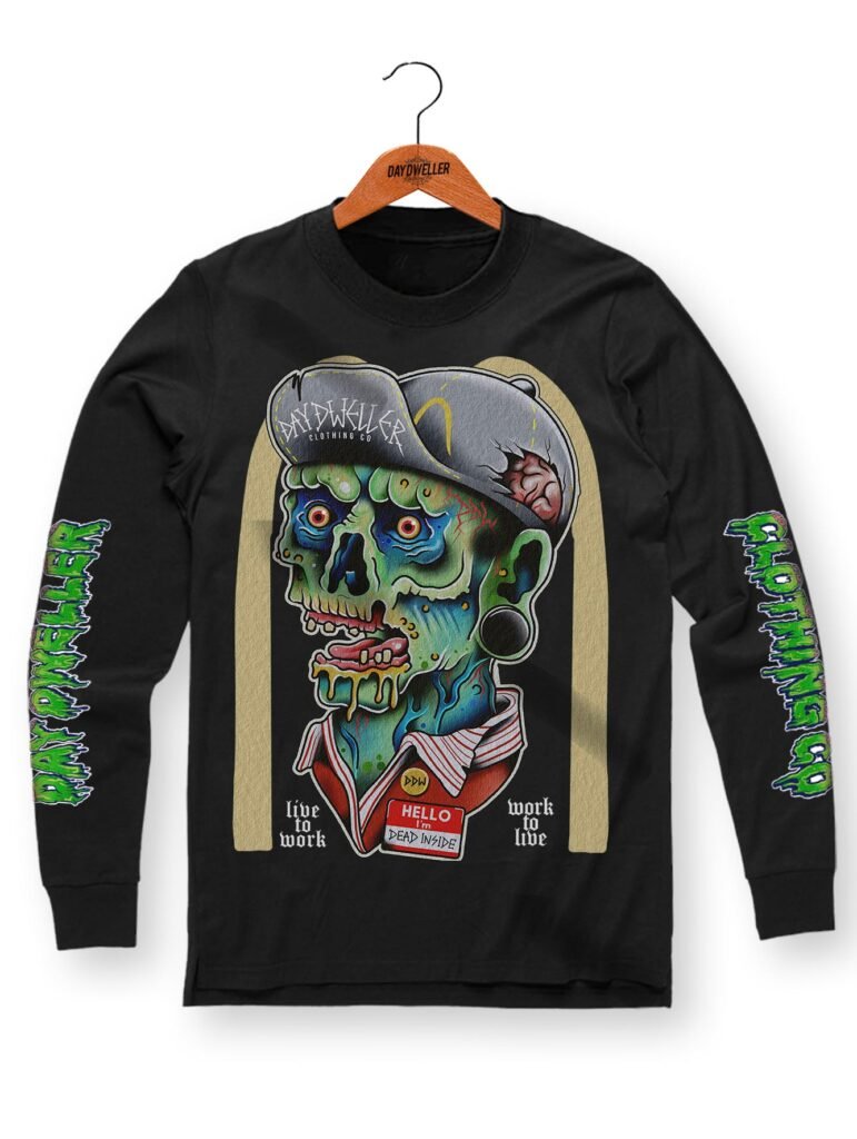 'Live To Work' Long Sleeve Tee