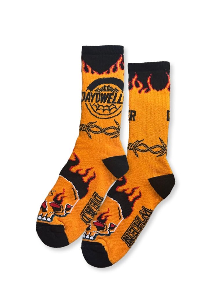 Premium Flame Skull ZAZOU Socks