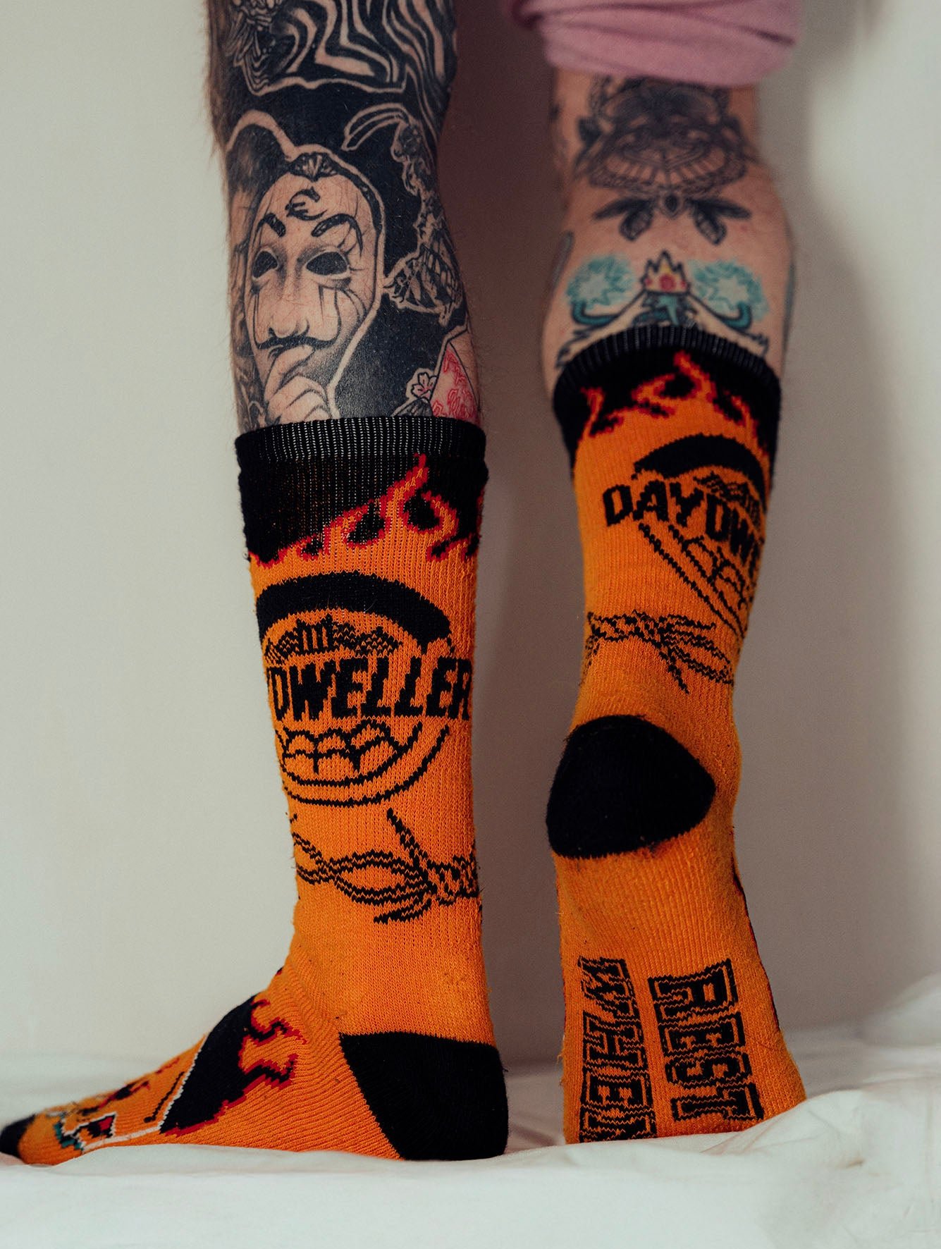Premium Flame Skull ZAZOU Socks