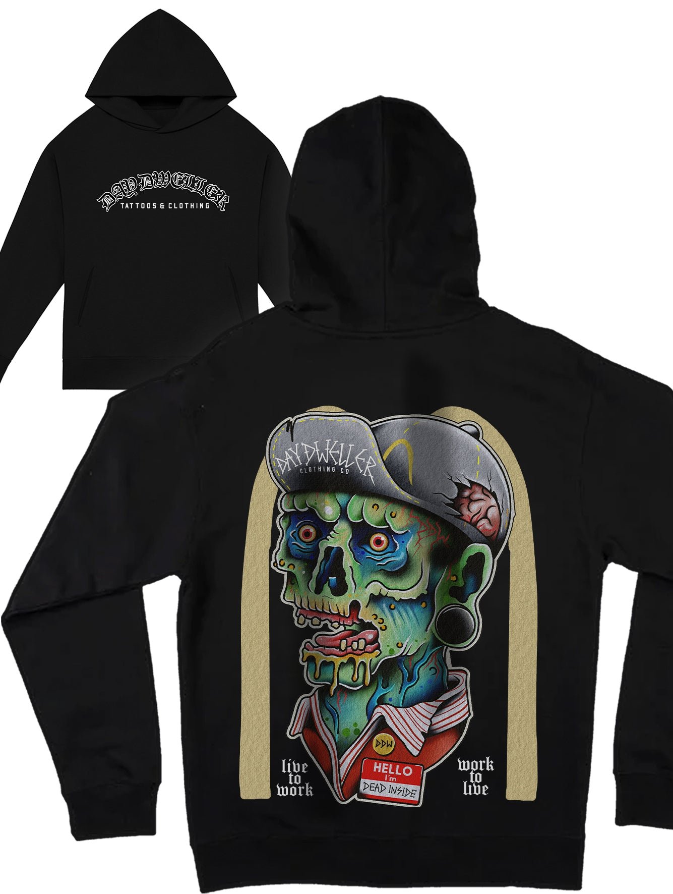 'Live to Work, Work to Live' Heavyweight Hoodie